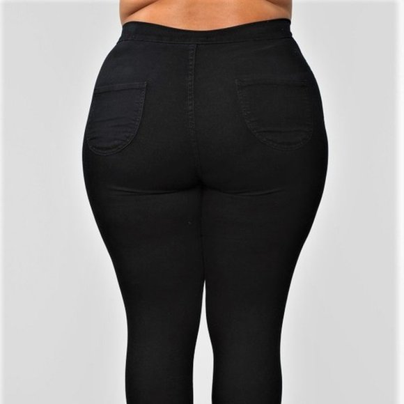 Plus Size High Rise Black Denim Jeans - Picture 3 of 8
